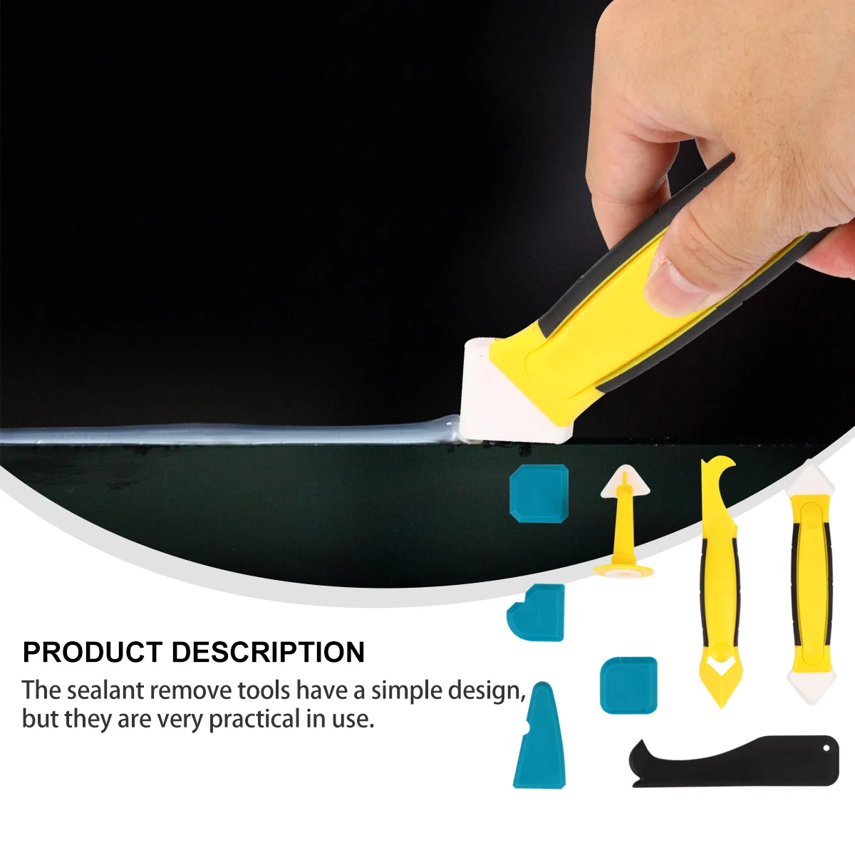 

8Pcs Glue Removal Tool Set Strong Sealant Scraper for Shower Sink Kitchen Silicone Acrylic Caulking Cleaning Glue Spatula