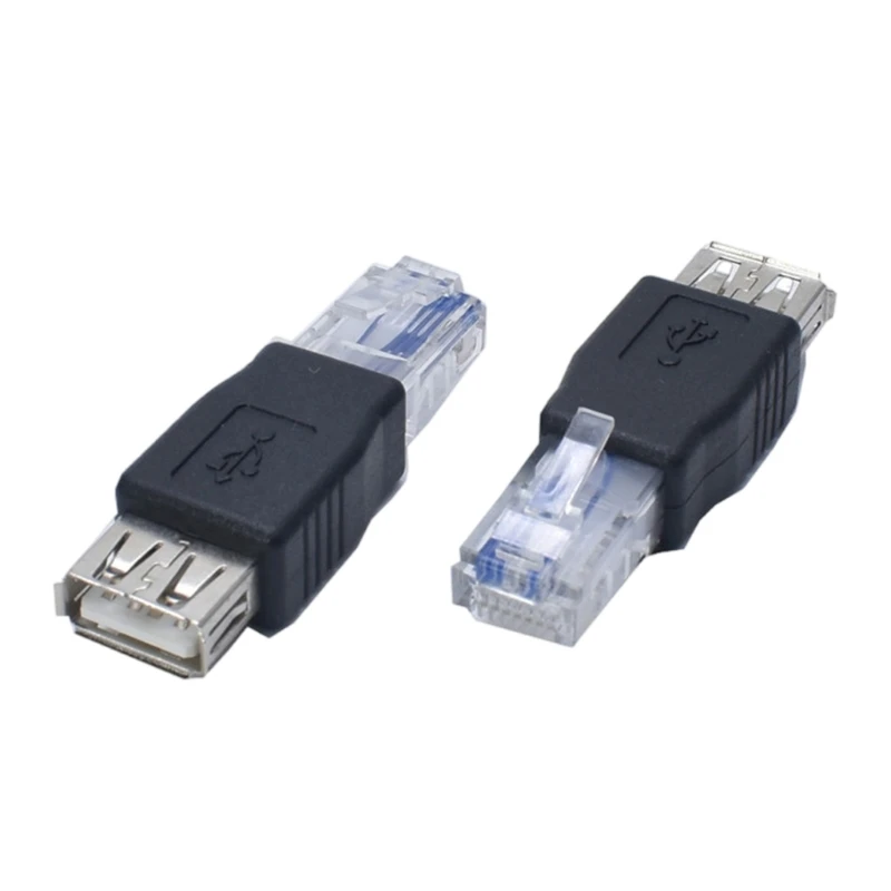 2 ชิ้น USB2.0 กับอีเธอร์เน็ต RJ45 ตัวเชื่อมต่อชายอะแดปเตอร์เครือข่ายสำหรับเราเตอร์