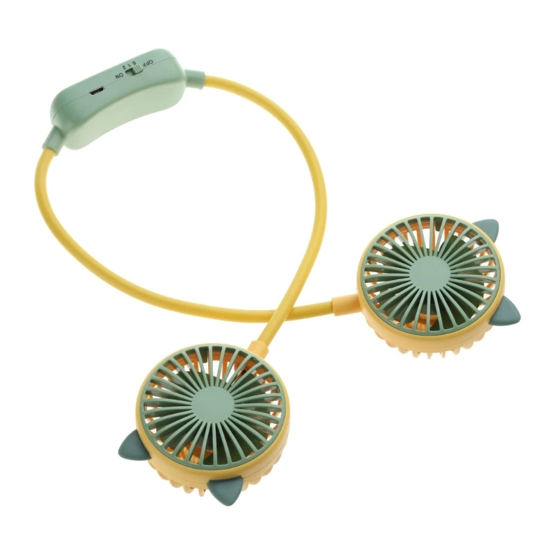 USB قابلة للشحن مروحة شريط حول الرقبة منفذ الرياح المحيطي 500Mah قابلة للشحن مروحة صغيرة دروبشيبينغ