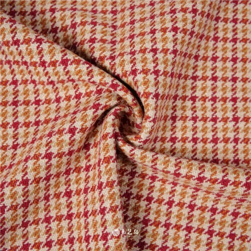 Soft drape red white orange and yellow woolen fabric for suit sets