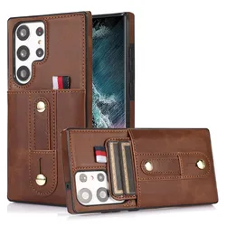 Leather Phone Case For Samsung Galaxy S23 S22 S21 S20 Plus FE S24 Ultra Luxury Wallet Card Slots Shockproof Business Cover