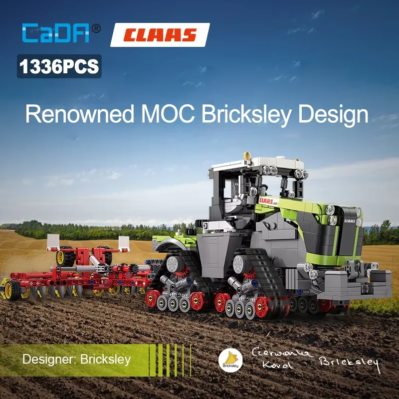 

CaDA CLAAS XERION 5000 TRAC TS 1:32 City Agricultural Vehicle Building Block Bricksley Design Truck Bricks Toys Children Gifts
