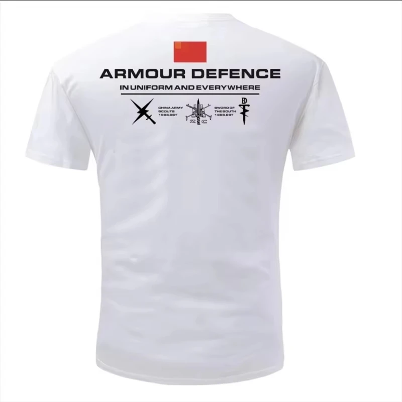 2026 Men Tactical Style Text Graphic T Shirt Minimal Geometric Back Print Crewneck Tees Unisex Black Oversized Short Sleeve