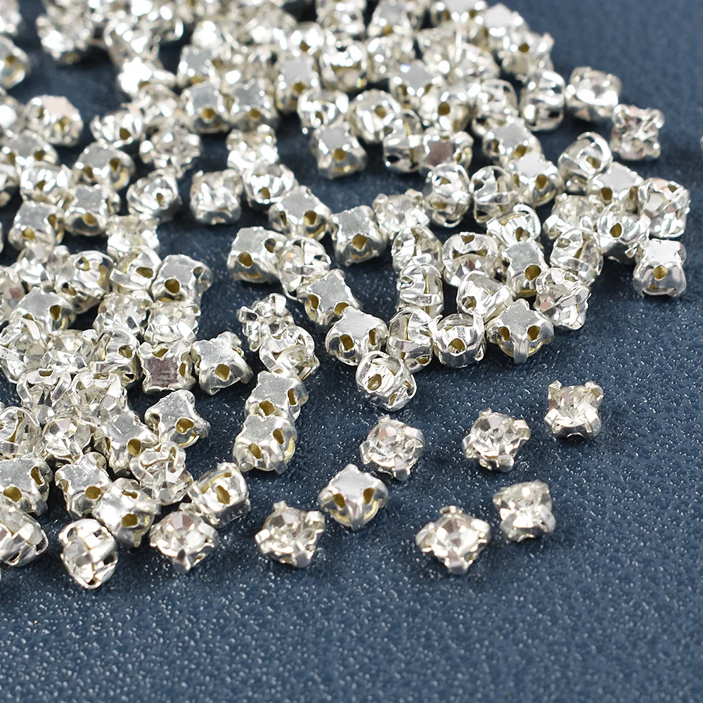 200PCS 3mm 4mm White Diamond DIY Handmade Sewing Clothes Backpack Hat Diamond Play House Decoration Accessories