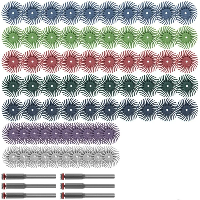 

76Pcs Radial Bristle Disc Kit 1/8Inch 3/2.35Mm Detail Polishing Wheel For Rotary Tool Accessories