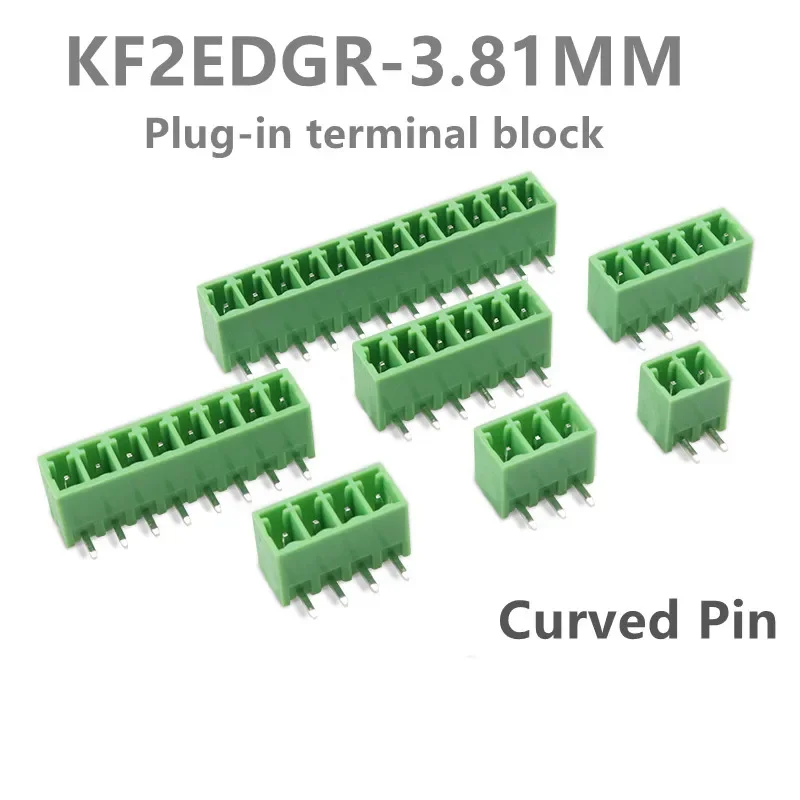 

20PCS KF2EDGR-3.81 curved pin plug-in terminal block 2/3/4/5/6/8/9/10P 3.81MM Pitch