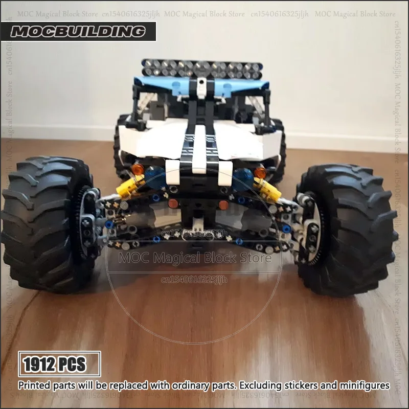 Modèle de voiture de ville de vitesse, blocs de construction MOC, briques technologiques à quatre roues motrices, véhicule tout-terrain RC modulaire, bricolage, jouets à assembler, cadeaux