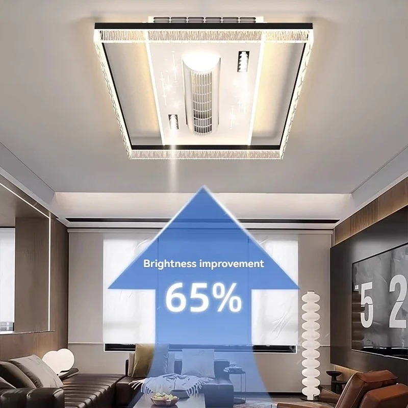 Ceiling Lamp Fan Light Invisible Bladeless With Remote Control Ceiling Fan With Light Home Decor Bedroom Dining Table Light