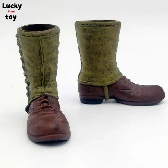1/6 Scale WWII Hollow boots Model Long military Shoes Green splicing For 12in Action Figure Toy Accessory HT DID