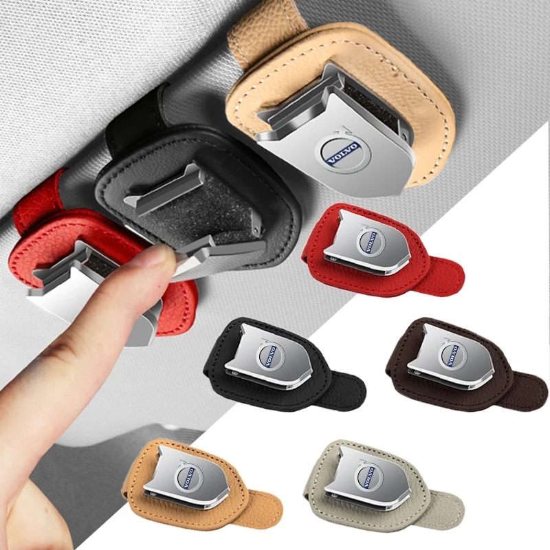 Car Sun Visor Glasses Box Sunglasses Clip Card Ticket Holder Stand For Volvo XC40 V40 V50 V60 S40 S50 S60 S70 S80 S90 240 C70