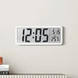 LCD Screen Digital Wall Clock Time Week and Temperature Display Electronic Clock Modern Desktop Alarm Clock Bedroom Home Decor
