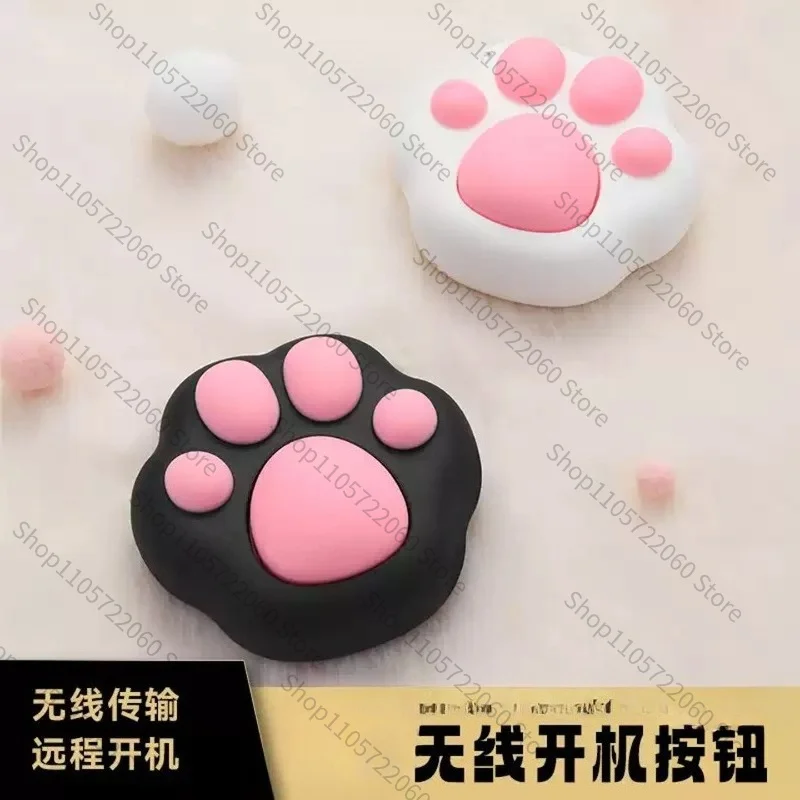 High Appearance Cat Paw Wireless Desktop Computer Desktop Switch Host External Wireless Power on/off Button