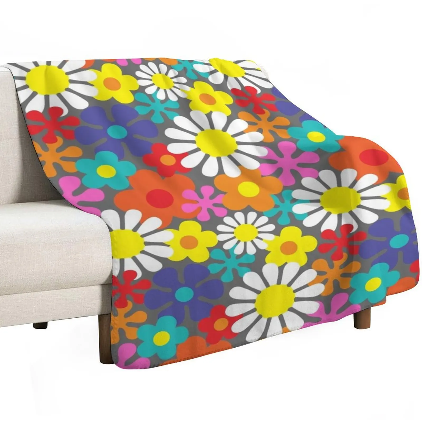 Funky Hippie Flower Power Pattern Throw Blanket Winter beds Stuffeds anime Blankets Sofas Of Decoration Thins Blankets