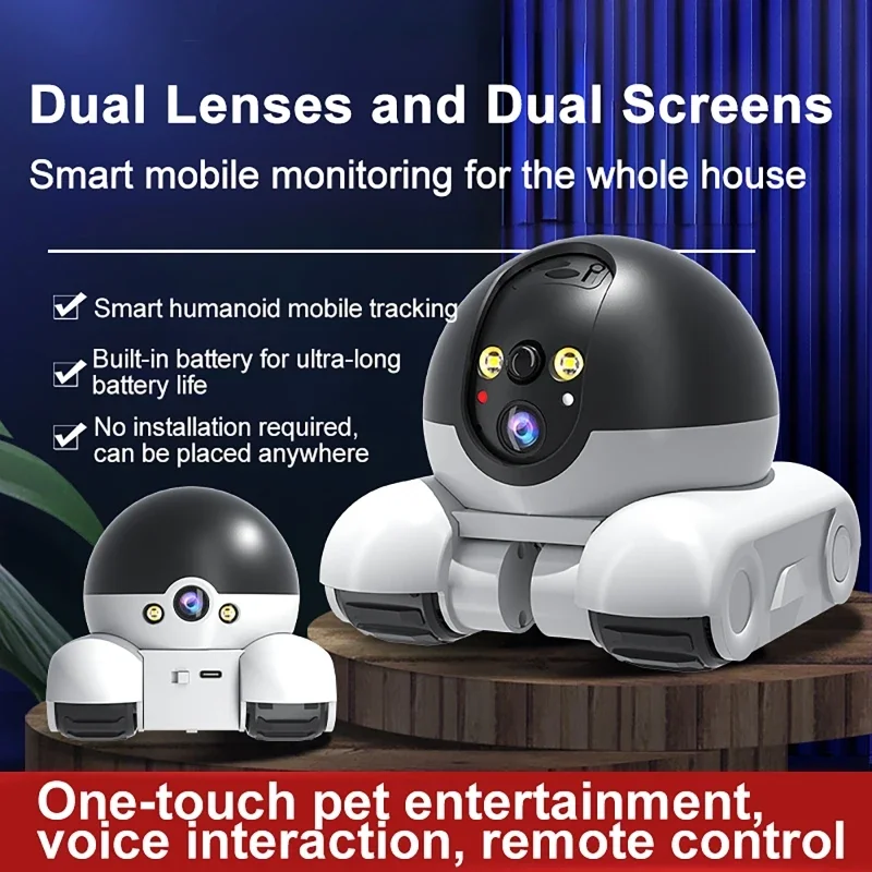 AI Cat/Dog IP Camera Full Color 8MP HD1080p APP Dual Lens Playing Running Humanoid Detection Home Security CCTV Baby Monitor
