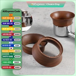 51/58mm kubek dozujący kawę drewno orzechowe lejek dozujący espresso miska do zaparzania Portafilter pierścień dozujący akcesoria do kawy