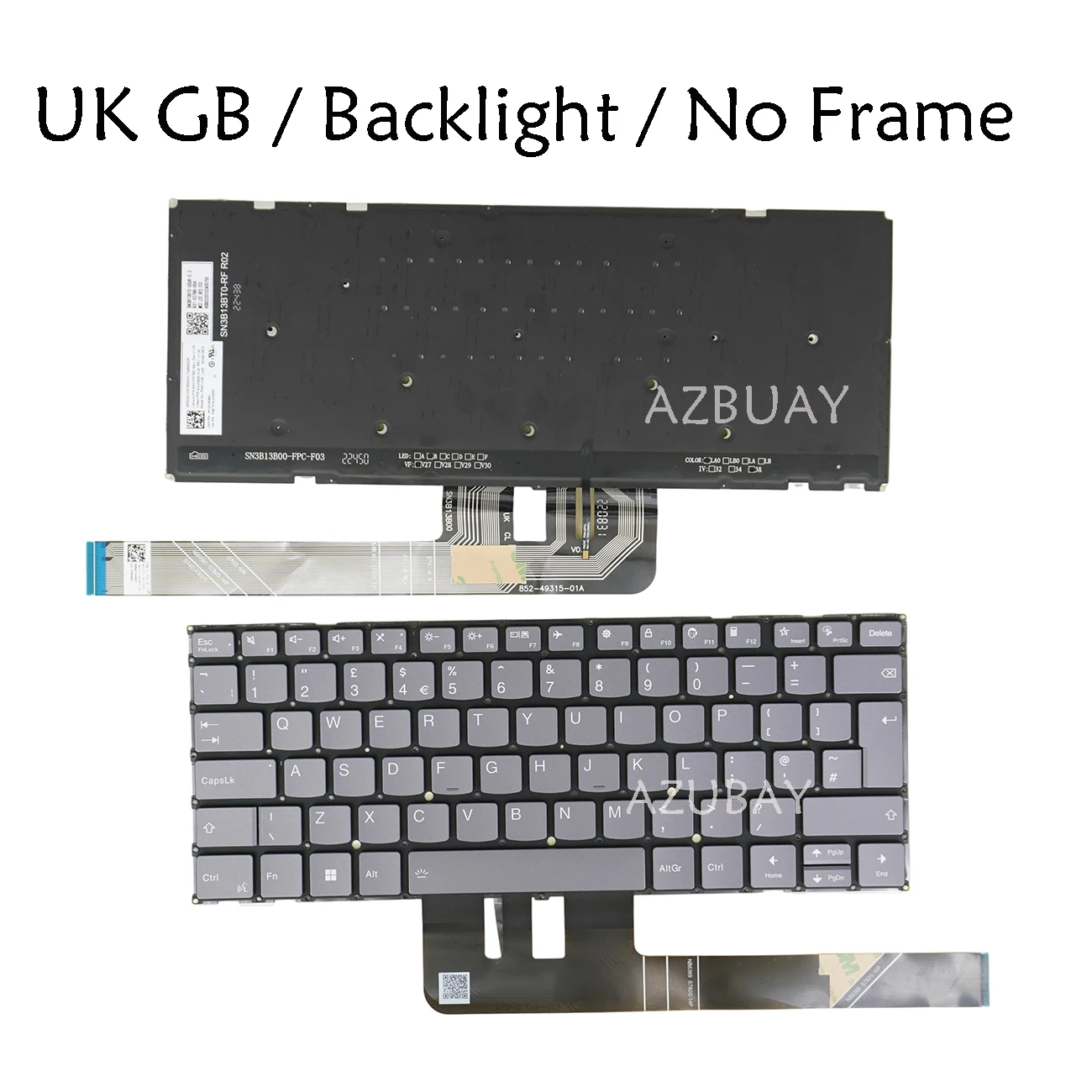 PH4CVXB-UKE  UK GB Backlit Keyboard For Lenovo Yoga 7 14ARP8 82YM Yoga 7 14IRL8 82YL, Yoga 7 2-in-1 14AHP9 83DK 14IML9 83DJ
