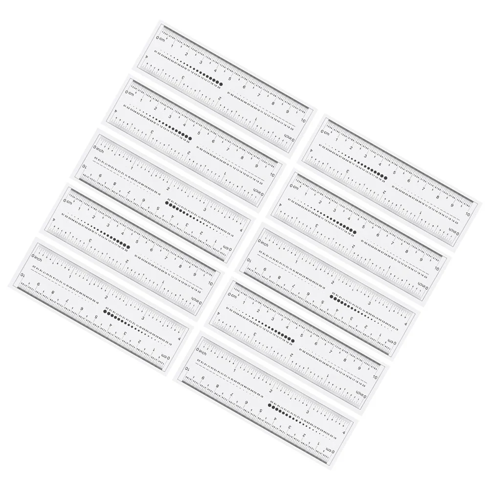 

10 Pcs Nail Transparent Soft Ruler Manicure Rulers Foldable Centimeters Flexible Kids for Straight