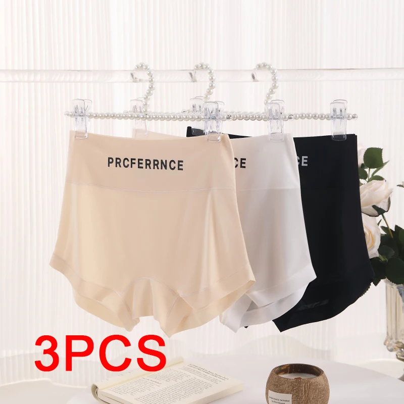 3PCS Fashion Protective Shorts Ice Silk Shorts Under the Skirt Underwear for Women Seamless Safety Short Pants Panties Summer