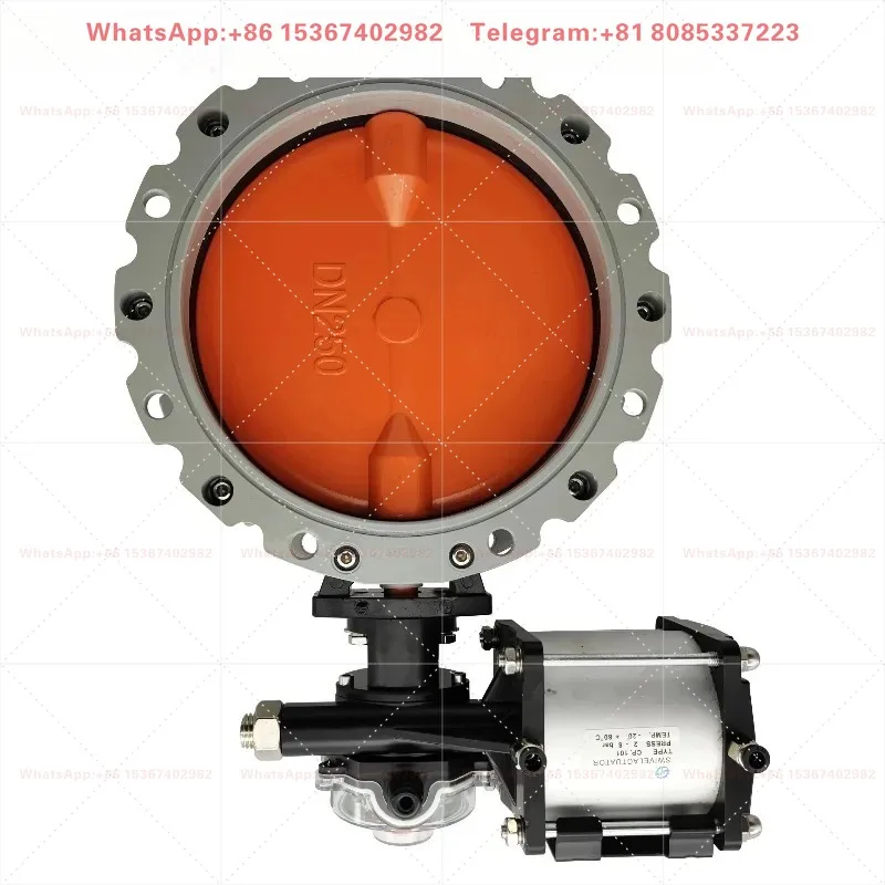 Aluminum alloy pneumatic powder butterfly valve single/double flange cement mixing plant special DN100-DN400