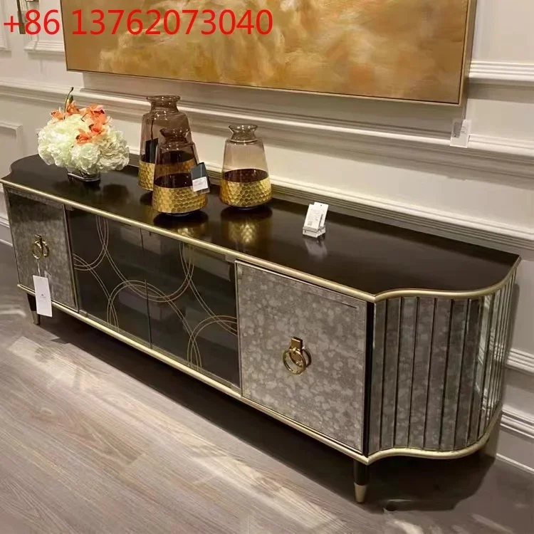 

Американский светлый роскошный гостиной из цельного дерева, ТВ-шкаф, журнальный столик, комбинация французского неоклассического шкафа