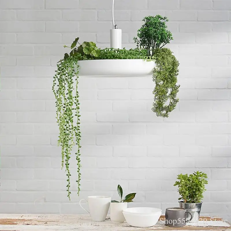 

2026 Plant Flower Pendant Lights Potted Flowers Pot Hanglamp For Living Room Kitchen Indoor Hanging Lamp Lustre Led Modern Fixtu