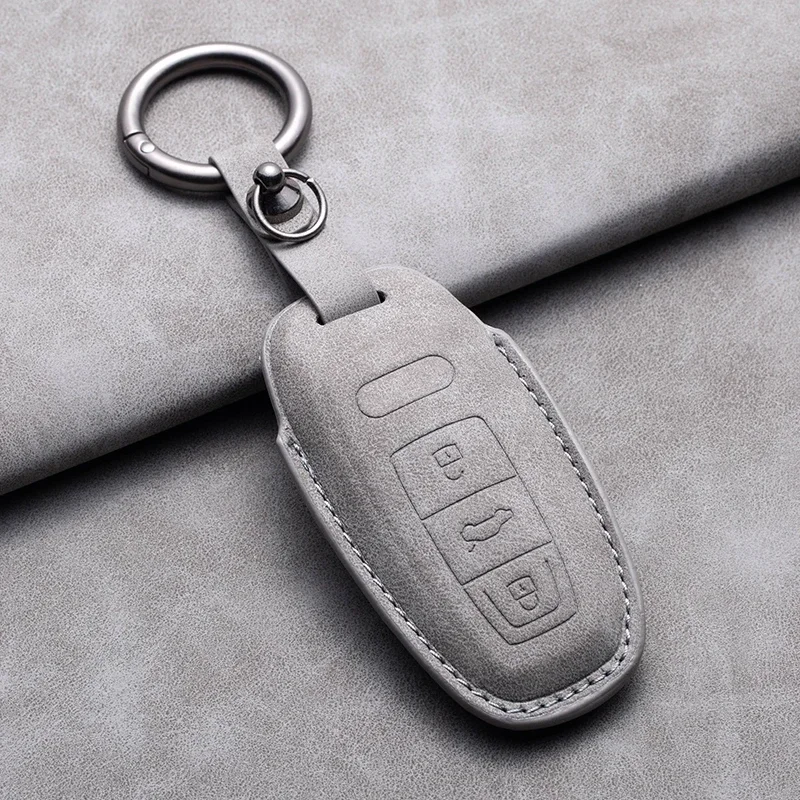 

Leather Car Key Case Cover Fob For Audi A1 A3 8V A4 B8 B9 A5 A6 8S 8W A7 A8 Q3 Q5 Q7 4M S4 S5 S6 S7 S8 R8 TT TTS RS Keychain