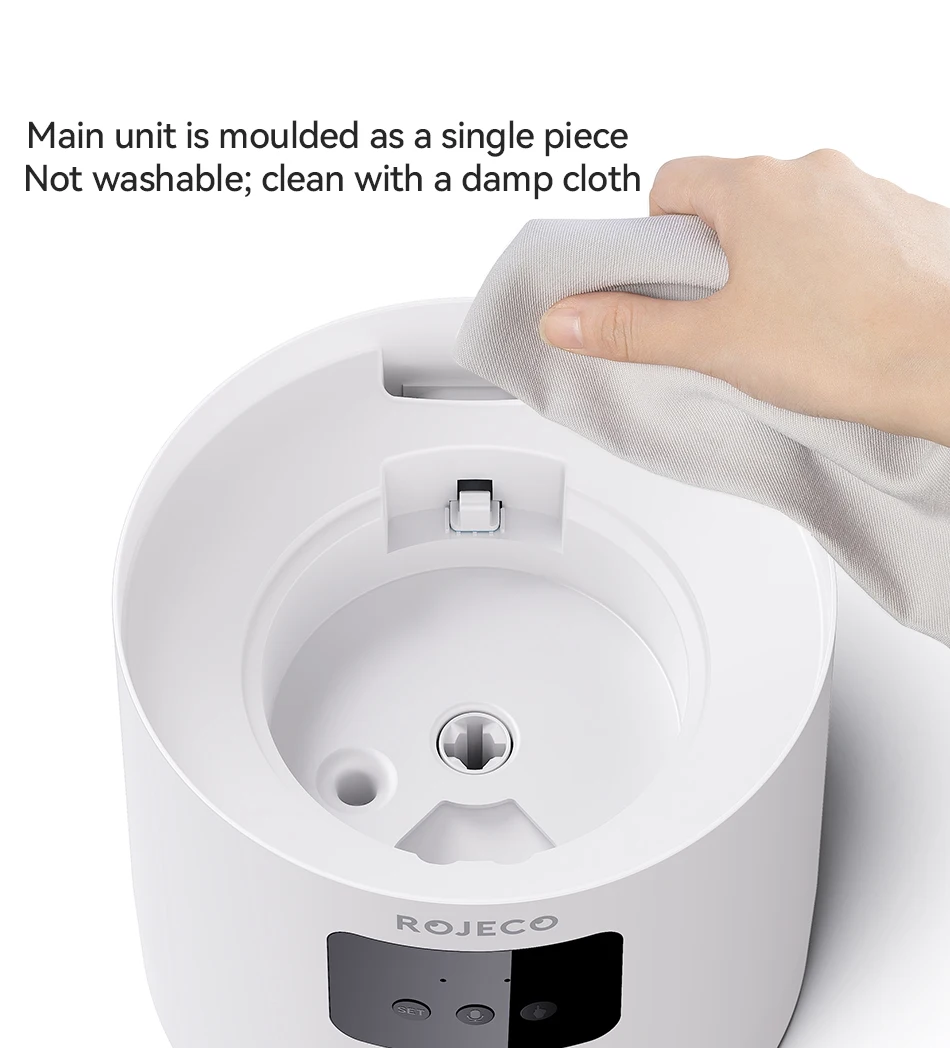 ROJECO 4,5 l automatischer Katzenfutterspender aus Edelstahl, WiFi-App, Fernbedienung, Sprachaufzeichnung, intelligenter Hundefutterspender, Heimtierbedarf – Detail 13