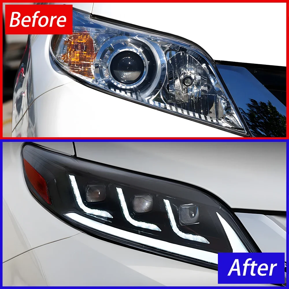 Car Front Lamps for Toyota Sienna 2011-2020 Led Auto Headlights Assembly Upgrade High Configuration Projector Lens Accessories