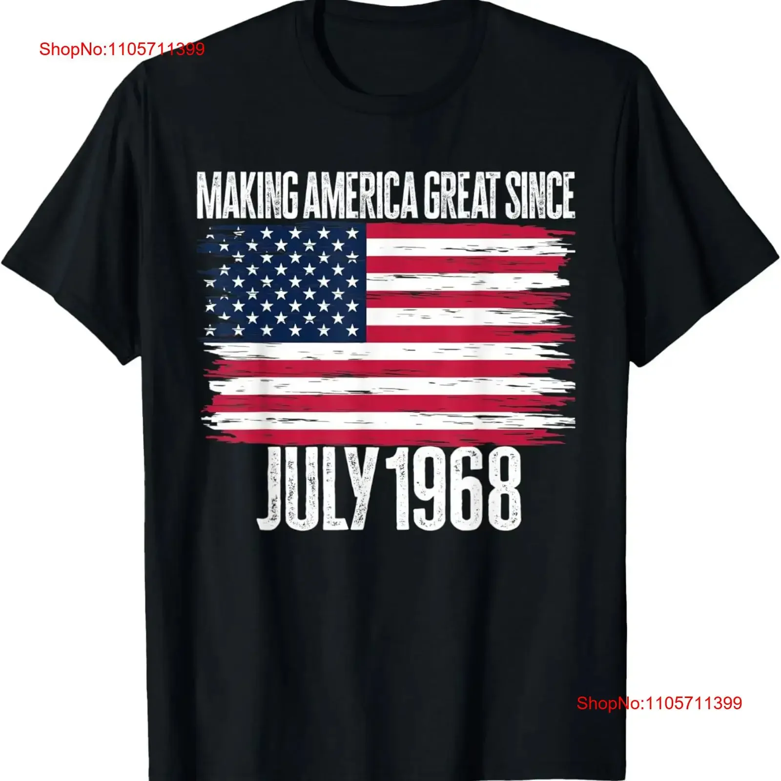 Retro Making America Great Since July 1968 Birth Years Born T Shirt long or short sleeves vintage Washed graphic Casual