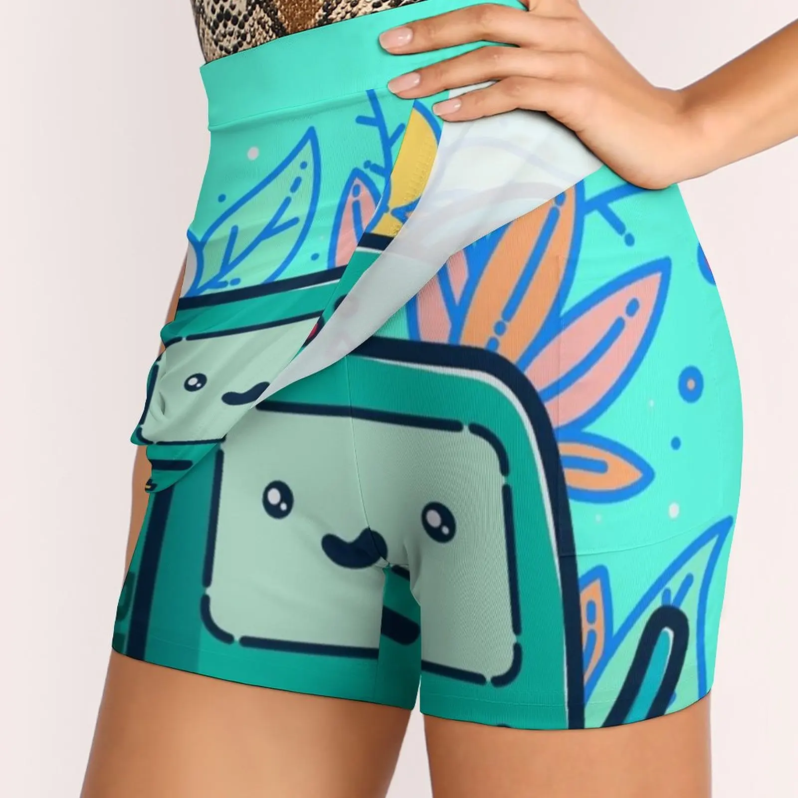 Adventure Time-Super น่ารัก Bmo! ผู้หญิงกระโปรงกีฬา Skort กระโปรงกระเป๋าแฟชั่นสไตล์เกาหลีกระโปรง4Xl กระโปรง