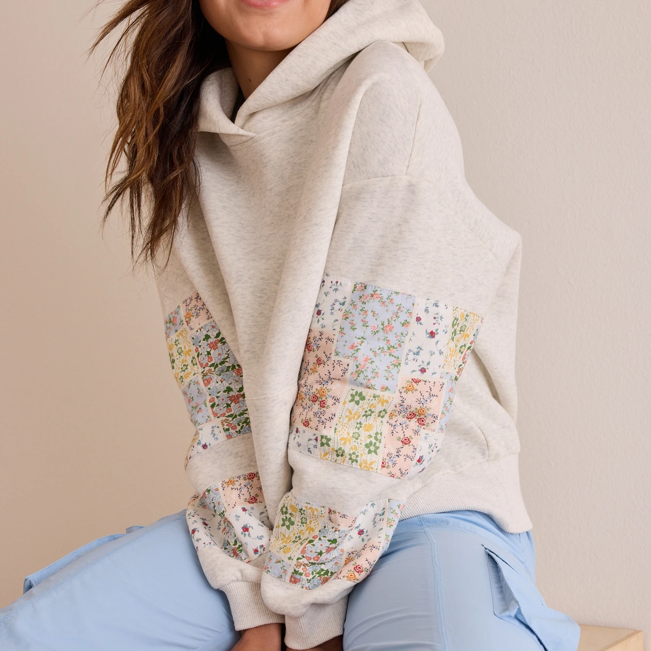 Premium K Pop Alternative Clothes Hoodies Y2K Flower Patchwork Hoodie Sweatshirt voor dames