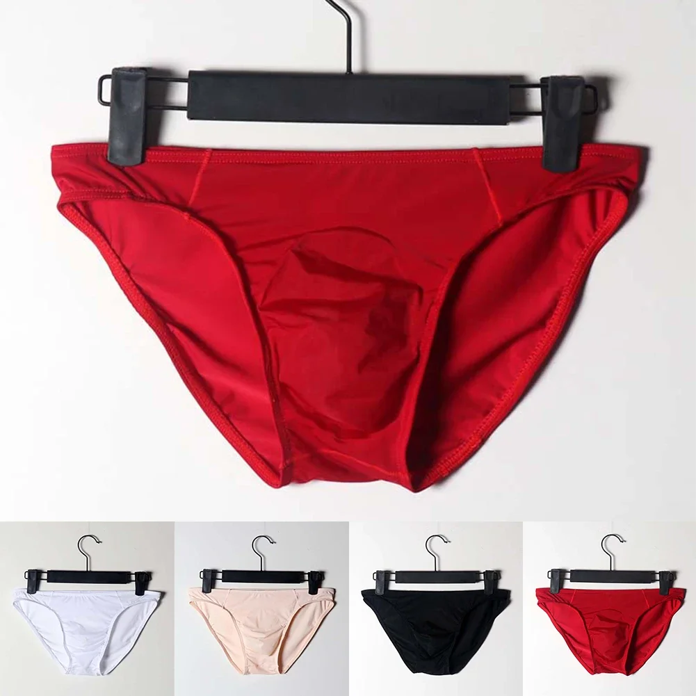 

Men Briefs Men Underwear Men Panties High Quality Hip Lifting Ice Silk Low Waist Panties Sexy Solid Underwear Ultrathin