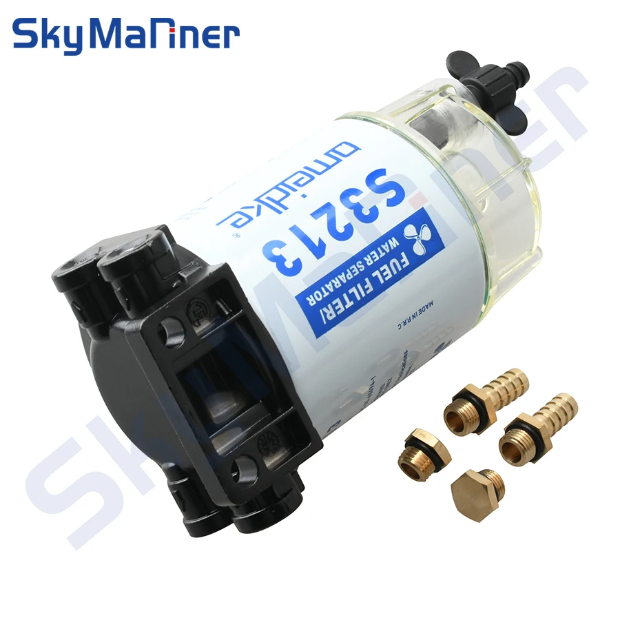 Fuel Filter S3213 Marine Fuel Water Separator 3/8' Barb X 1/4' NPT Fit for Marine Outboard Motor Mercury 35-60494-1