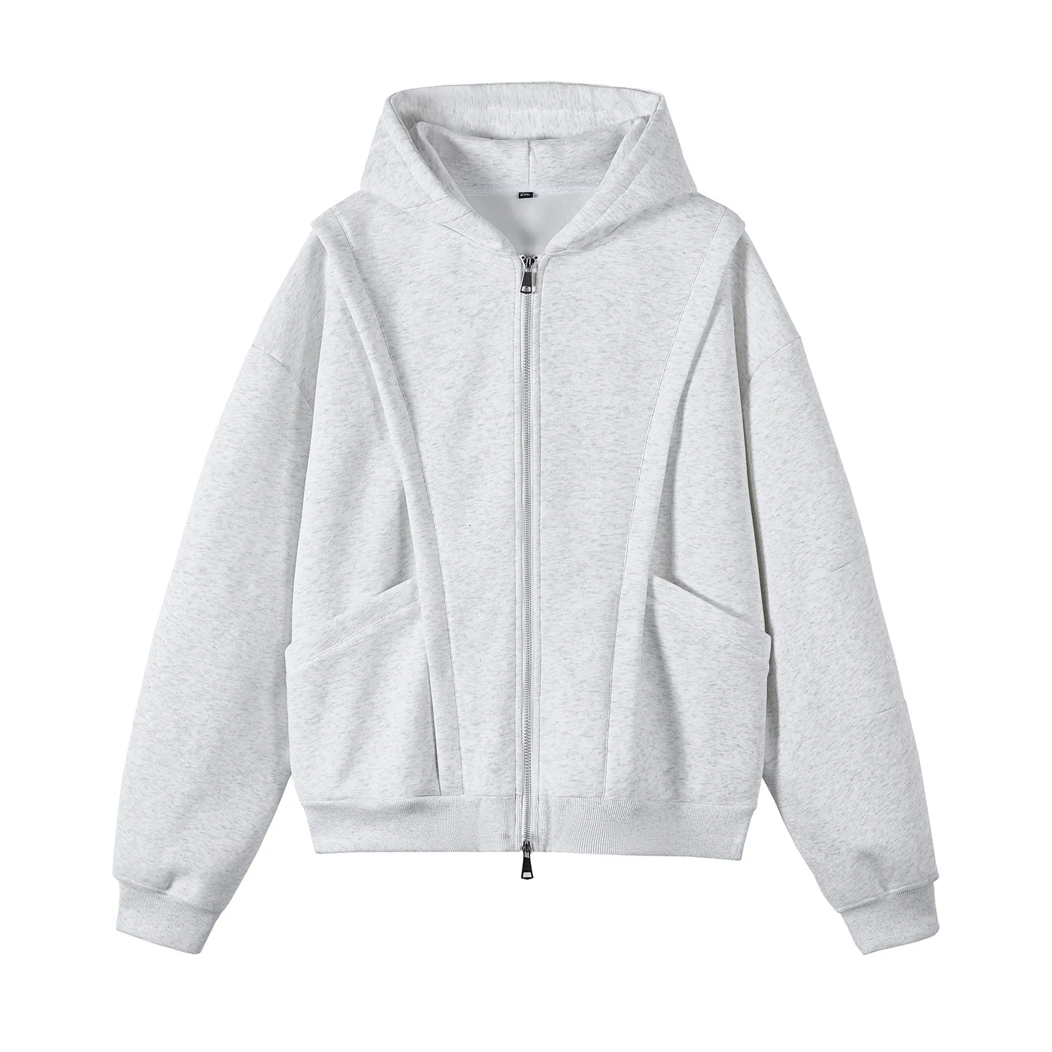 

2026 Новые толстовки с капюшоном на двойной молнии, мужские однотонные свободные куртки, модная повседневная толстовка с капюшоном, пальто, хлопковые дышащие спортивные уличные топы