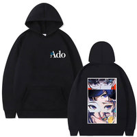 Ado personality hooded sweatshirt print men's autumn and winter fashion Japanese pullover neutral retro pullover top clothing