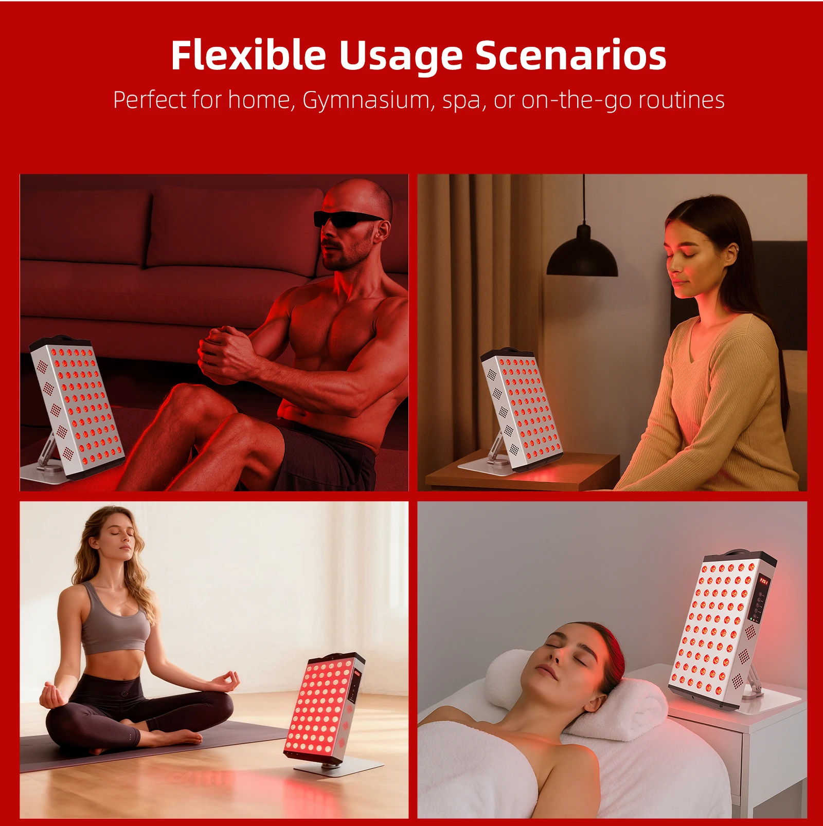 Redfy Upgraded Higher Irradiance Led Therapy Device 660nm 850nm 300W Desktop Dual Chip Red Light Therapy Panel Device view 5