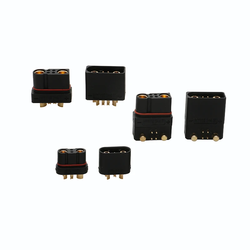 2Pairs Power Connector 2+2 2+4 2+4PW Horizontal Type Male Female Plug Kit Battery Motor Connection Adapter for RC Airplane Model