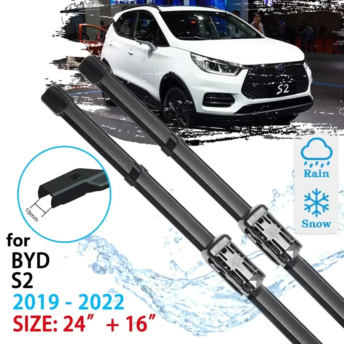 For BYD S2 2019 2020 2021 2022 Cleaning Windscreen Windshield Window Brushes Washer Cutter Car Accessories Car Front Wiper Blade