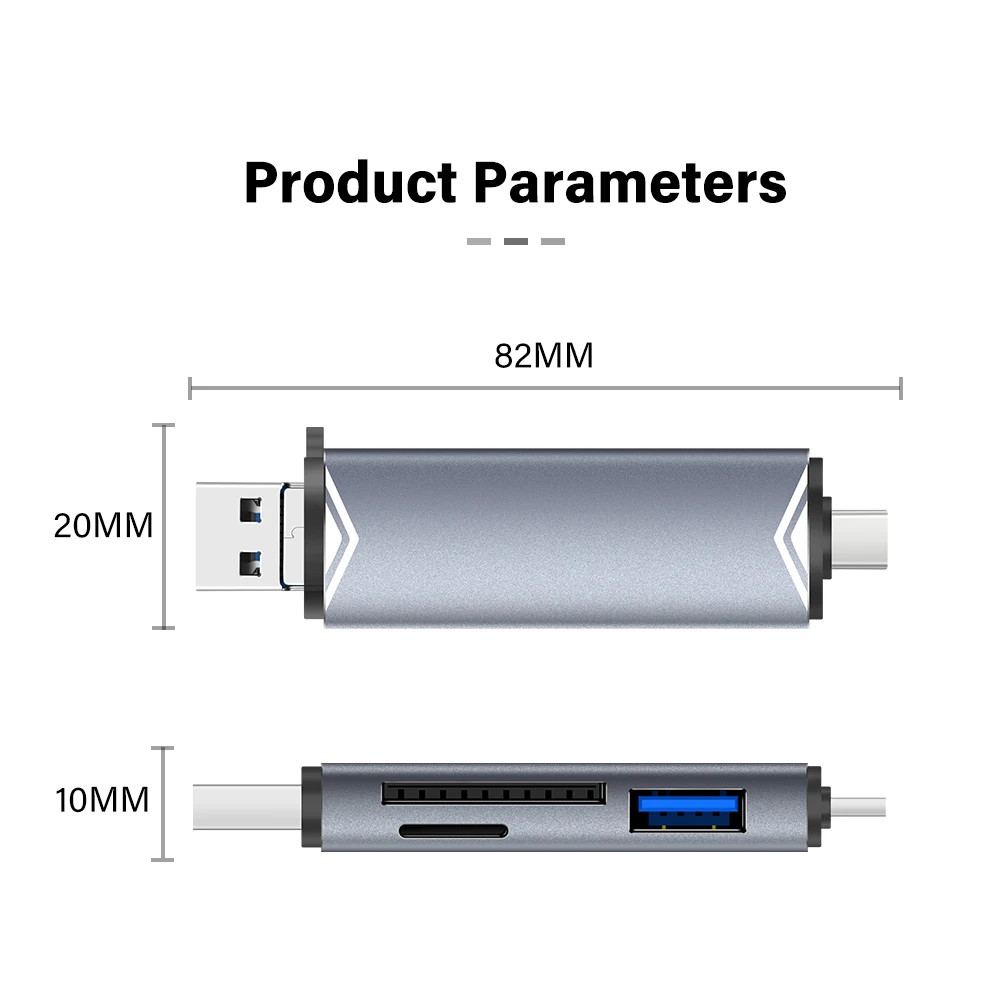 TYPE-C 6 in 1 Multi-function Card High-speed TF Card Reader Usb//SD Flash Drive Memory Card For Memory Stick Mobile Phone Laptop