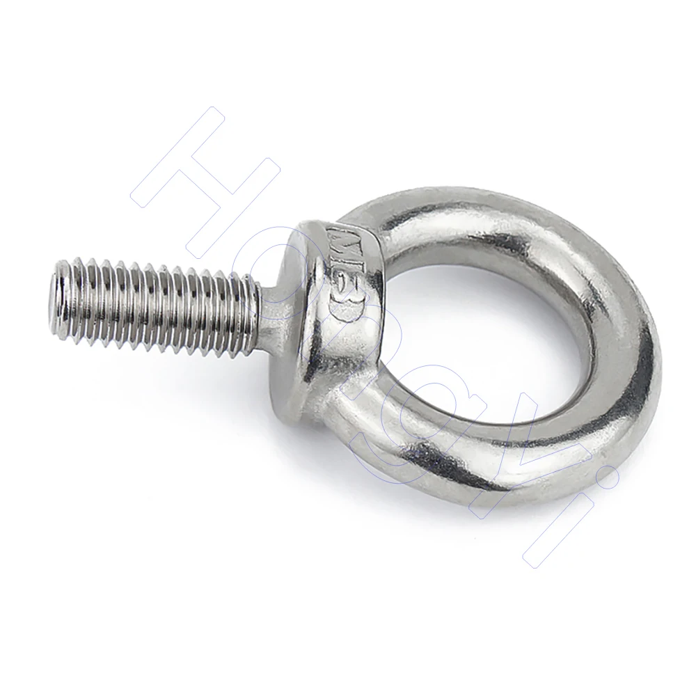 M3 M4 M5 to M14 Lifting Eye Bolts Screw 304 A2 Stainless Steel Eyebolt Male Thread Ring Eye Bolt Round Hook Screws Fasterners