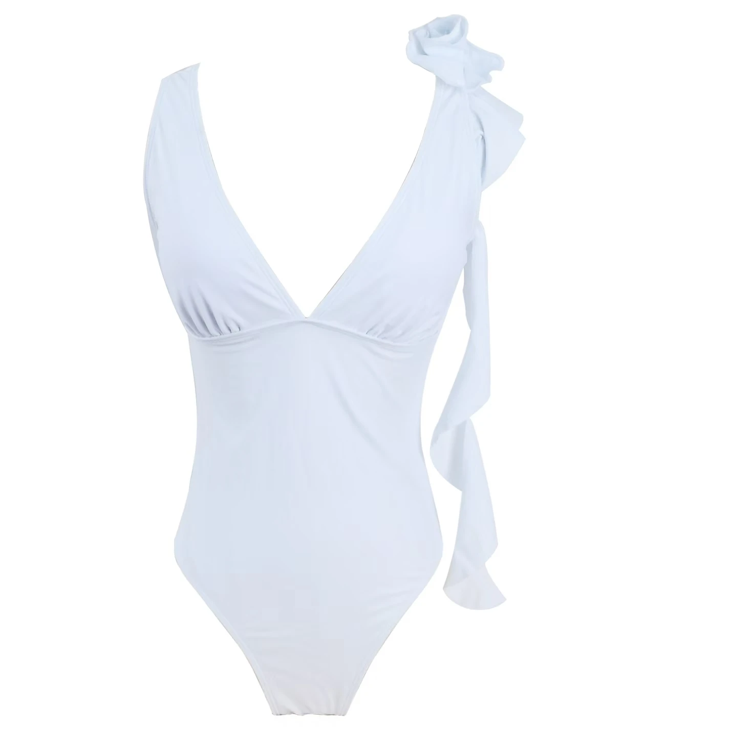 Conhecer sonho maiô de uma peça sexy decote em v profundo banho feminino verão 3d flor banho feminino maiô beachwear