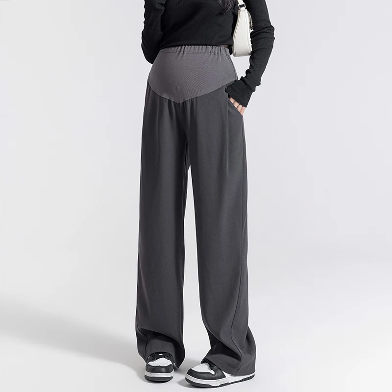 

8317# Summer Breathable Maternity Full Long Pants Loose Straight Belly Trousers Clothes for Pregnant Women Casual Pregnancy