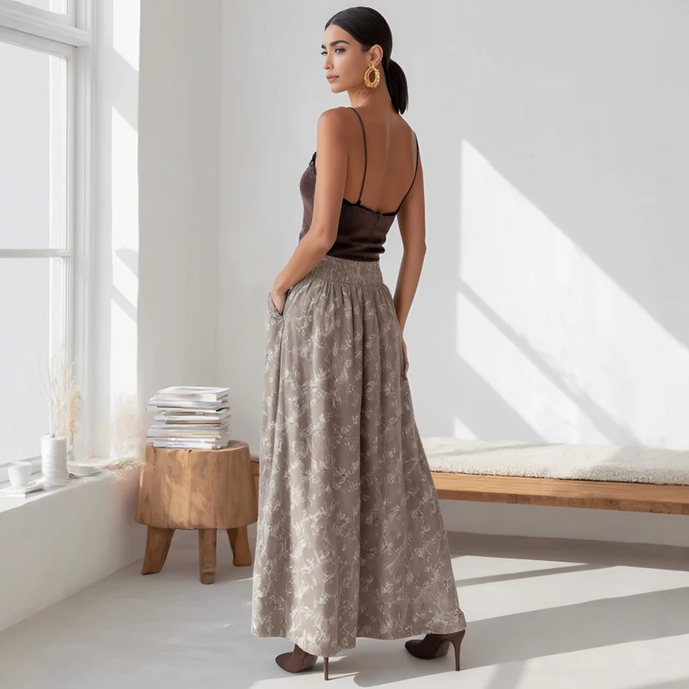 تنورة كاجوال متوسطة الطول على شكل حرف A بخصر عادي تناسب فئة تنانير الخريف النسائية #1