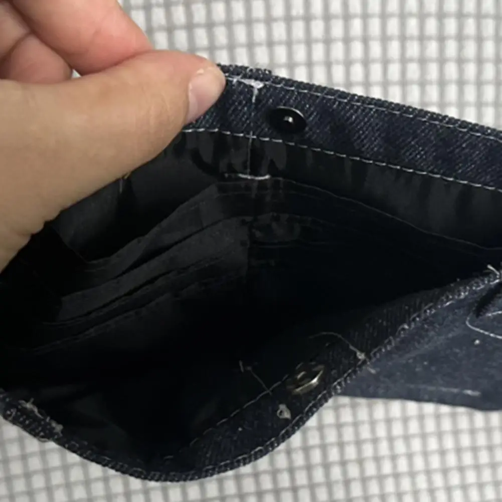 Practical Card Slots Wallet Mini Jeans Wallet Coin Purse Portable Retro Denim Card Holder Foldable Small Travel Wallet for Cash