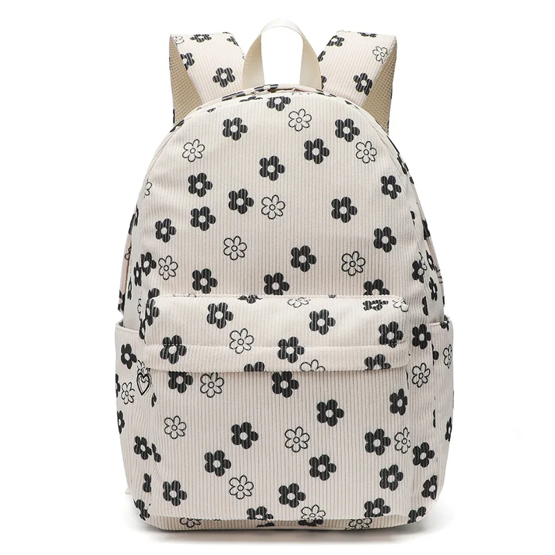 Corduroy Floral Kids Backpacks for Boy Large Capacity Cute Backpack Fashionable Casual Travel Backpack School Bag Designer Bags