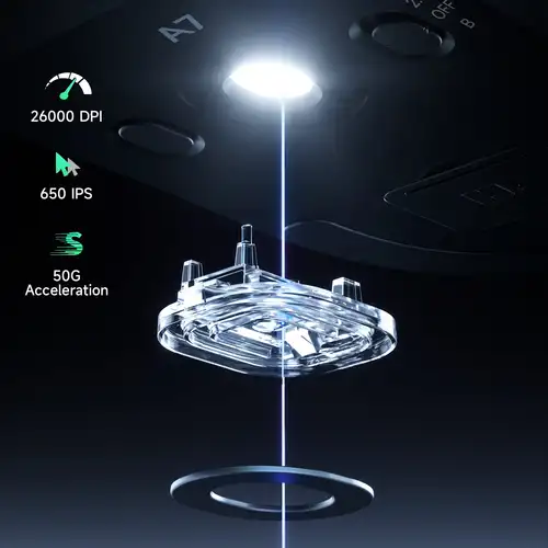 Imagen 2 del producto Ratón para juegos MCHOSE A7 Ultra inalámbrico Pixart3950 Sensor de alta precisión Diseño liviano Frecuencia de orolling de 8000 Hz Realtek Master