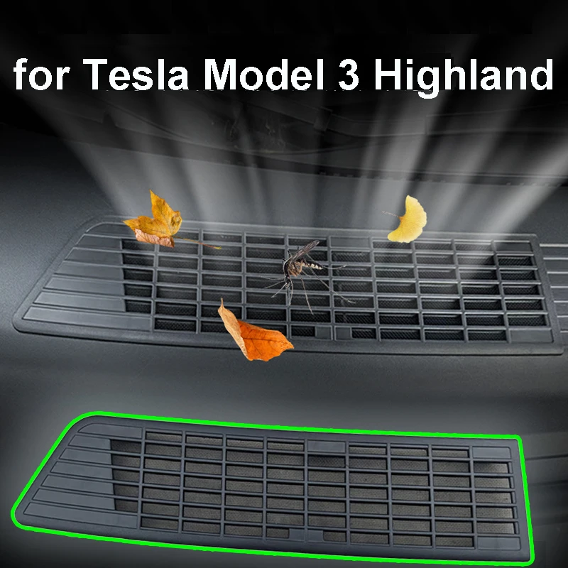 for Tesla Model 3 Highland 2024 Accessories Front Trunk Air Vent Intake Grille Filter Net Anti-insect Air inlet Protector Cover