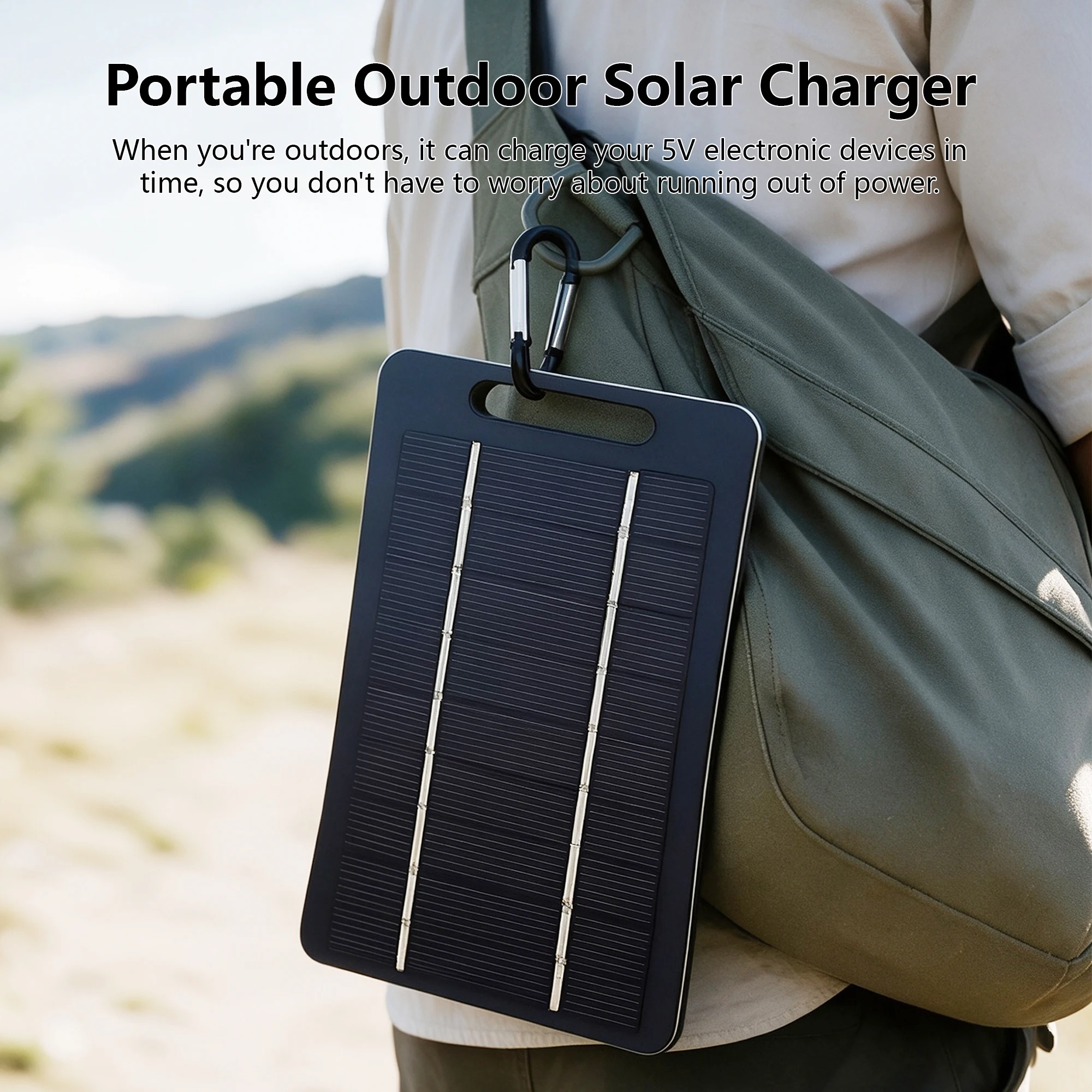 10W Portable Solar Charging Panel with USB Port, Fast Charging Power Bank, Suitable for Phones, Camping, Outdoor Travel, and Hik
