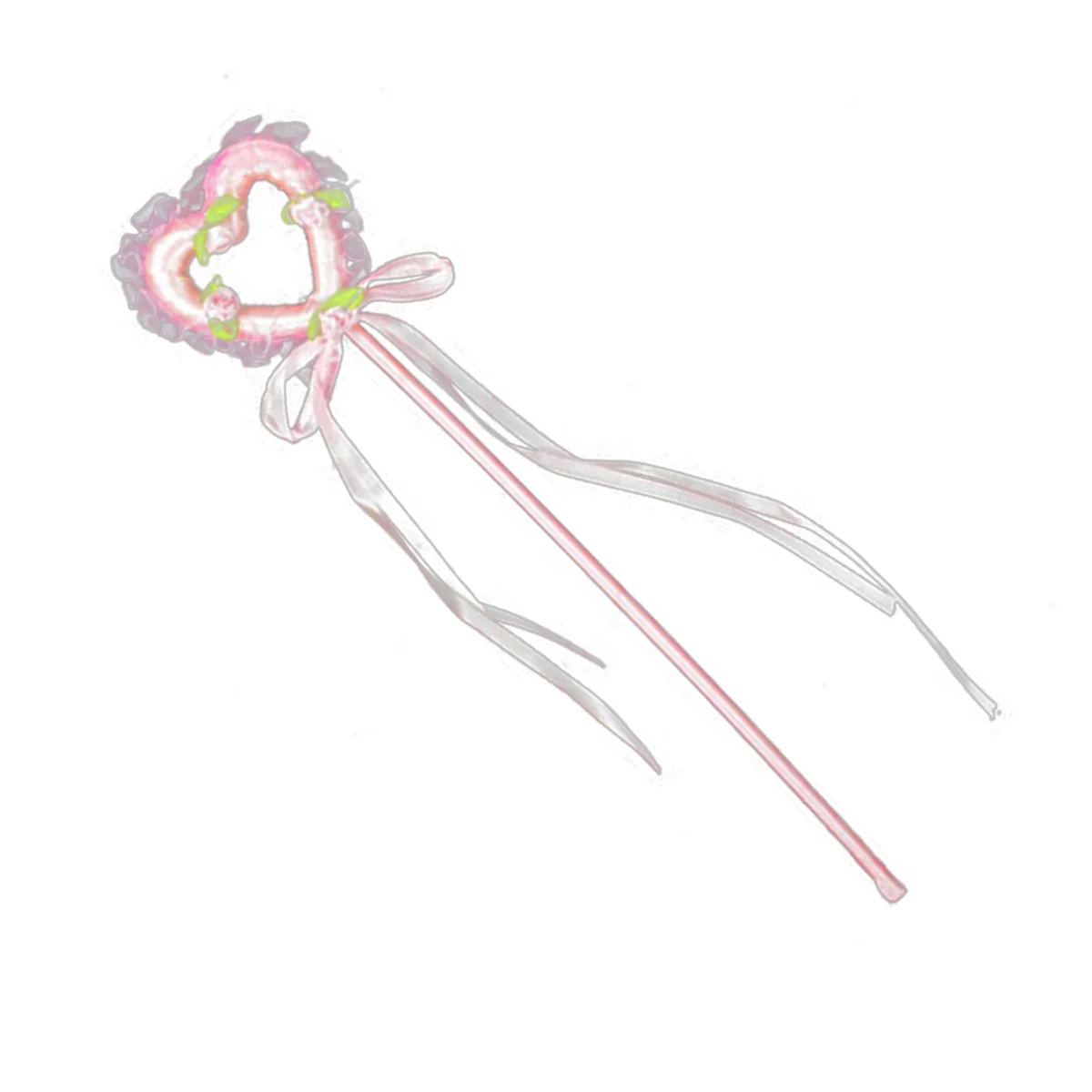 Lovely Heart Shape Wand Kids Girl Lightweight Cloth 37x8x2cm Party Supplies Birthday Christmas Halloween Mask Ball Pink