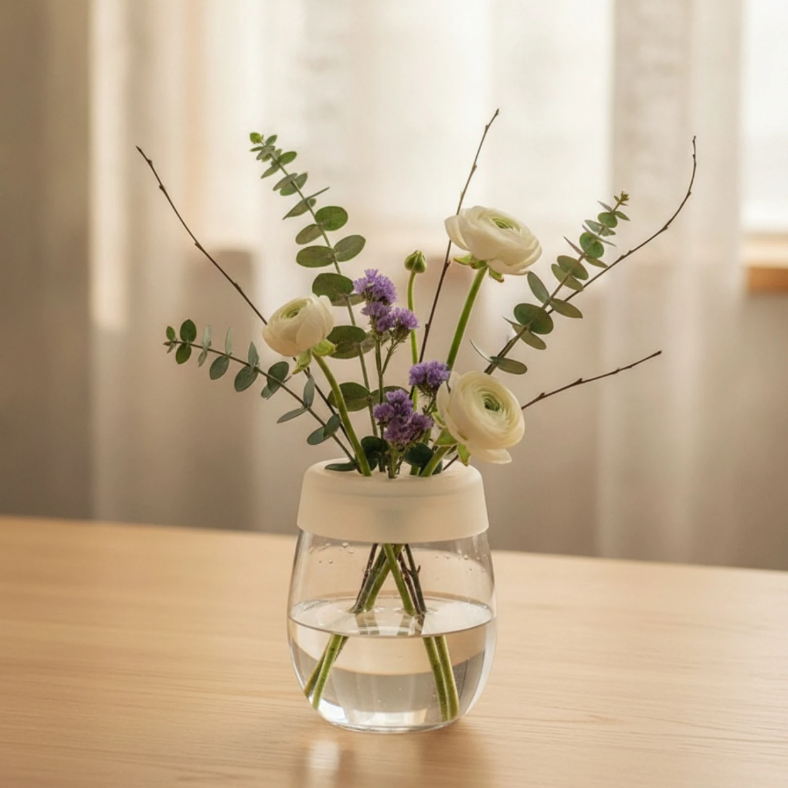 Floral Arrangement Stem Holder Clear Stem Holder with Perforated Top Floral Frog Transparent Flower Arranger Flexible